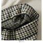 Hong Kong style retro Plaid medium length tassel high waist skirt  2611
