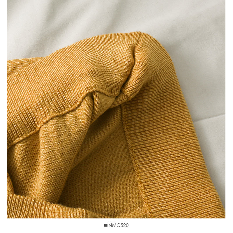 Korean split medium length solid color knitted skirt  2591