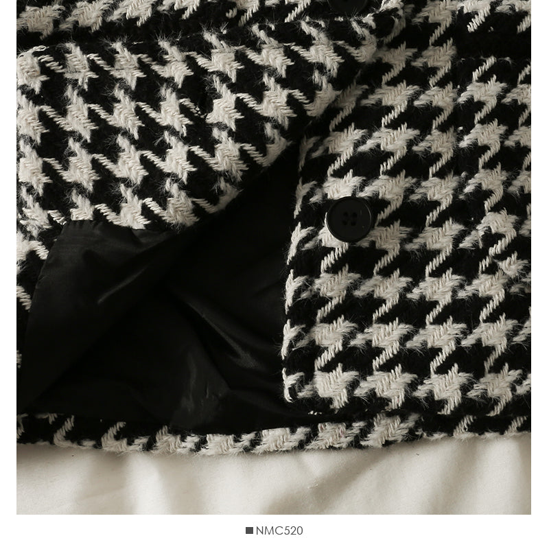 Loose and thin thousand bird check cardigan thickened coat in autumn and winter  2091