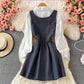 Robe rétro française pour fille avec nœud 3002