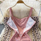 Metallic mosaic dot mesh suspender dress dress dress  3268
