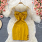 Robe sexy à bretelles ajourées à la taille et moulante avec sac à la hanche 3359