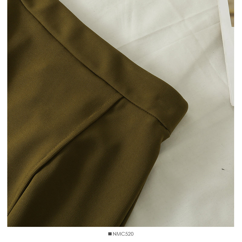 Jupe mi-longue fendue unie polyvalente pour femme 2551