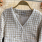 Vintage small fragrance woven tweed V-neck coat  1664
