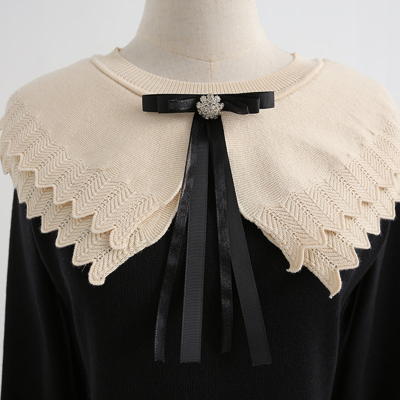 The new baby collar knitted skirt is thin with a bottomed sweater skirt  2444