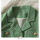 Korean retro thousand bird grid short single breasted jacket female  2099