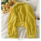 Korean short single breasted cardigan Lapel slim fit versatile long sleeved top fashion  2107