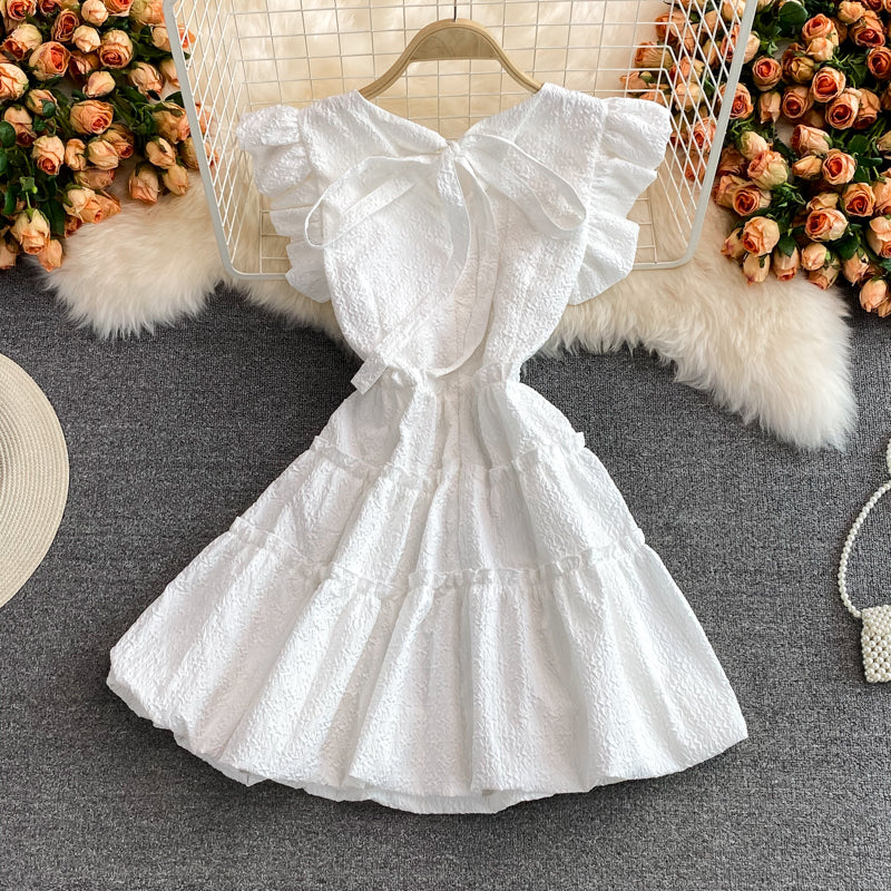Robe à manches volantées vintage vieillissante 3347