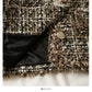 New coat round neck single breasted design Korean versatile Vintage Plaid knitted cardigan tassel  2090