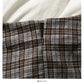 Vintage Plaid high waist thin tweed A-shaped skirt  2646