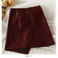Korean retro pleated irregular high waist skirt  2576