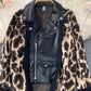 Korean leopard sweater stitched short lapel  1570