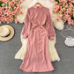 Slit waist dress elegant Hip Wrap Dress  3001