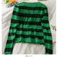 Cardigan rayé à simple boutonnage, pull à manches longues pour femme 2061