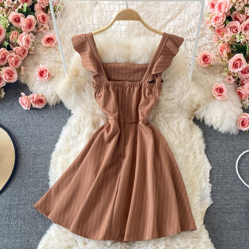 Backless striped strapless dress  2790