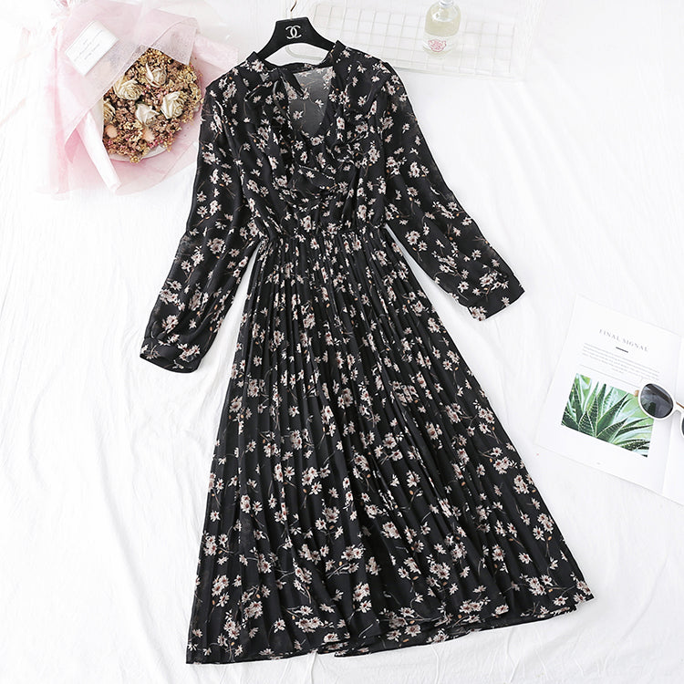 With a bottom pleated floral skirt inside, French first love retro super Fairy  2294