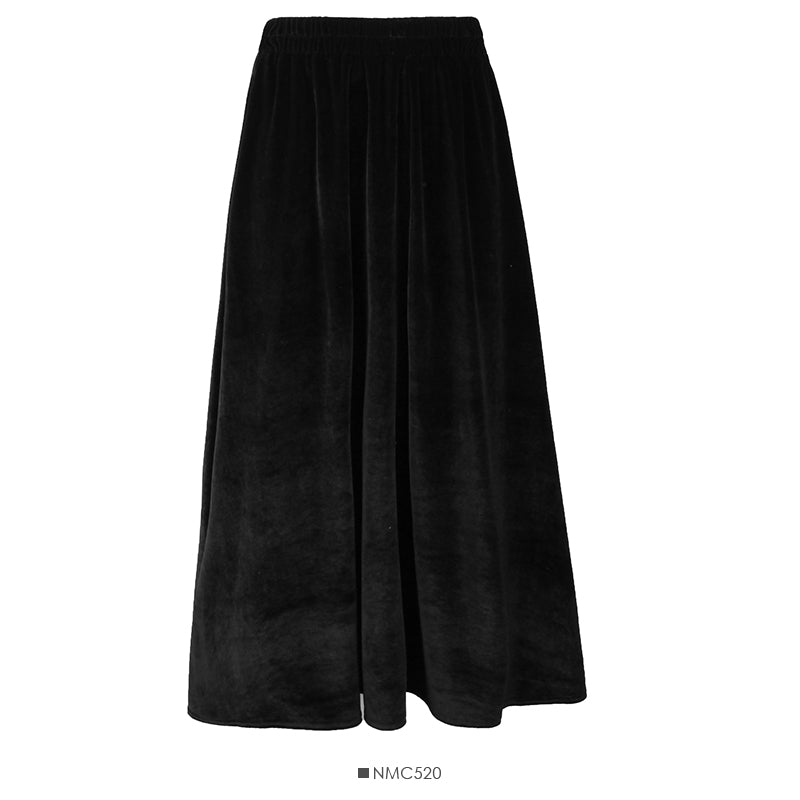 Jupe slim taille haute en velours doré rétro de style Hong Kong 2535