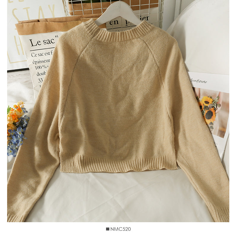 Tricot ample à motif irrégulier avec bretelles courtes à carreaux à l'intérieur 1750