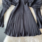High end temperament pleated white dress  2729