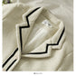 Striped tweed Lapel Blazer women's versatile single breasted long sleeved coat  2094