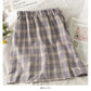 Retro simple versatile Plaid split casual A-line skirt  2645