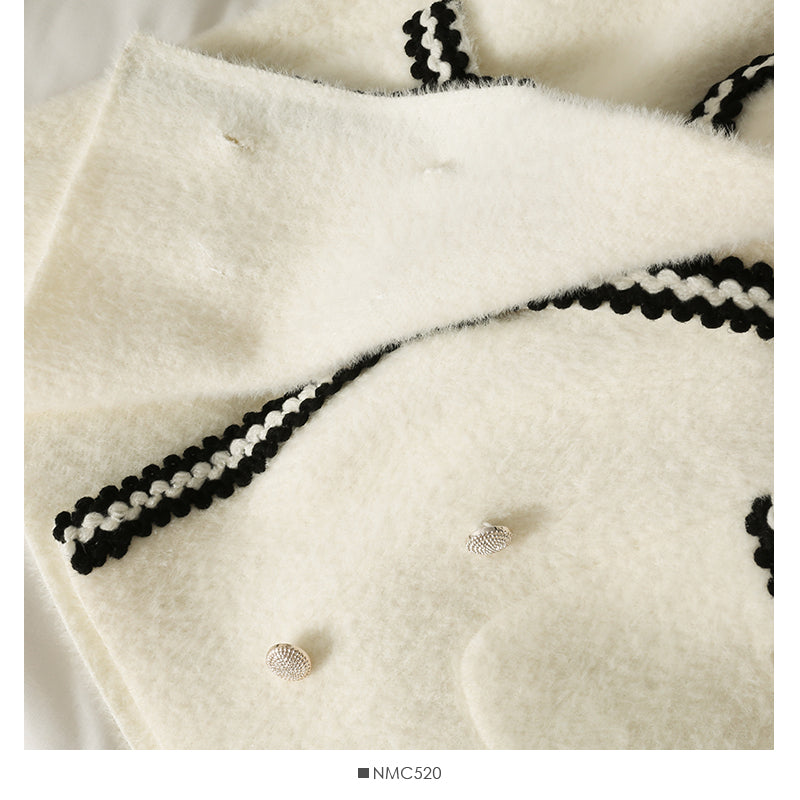 Pull femme rayé ample fin Manteau en peluche 1844