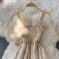 Robe à bretelles à fleurs brisées pour premier amour du vent doux 3336