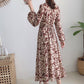 V-neck Chiffon floral dress with coat  2155