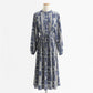 Temperament high-end chic long skirt literary retro floral skirt chiffon skirt female  2436