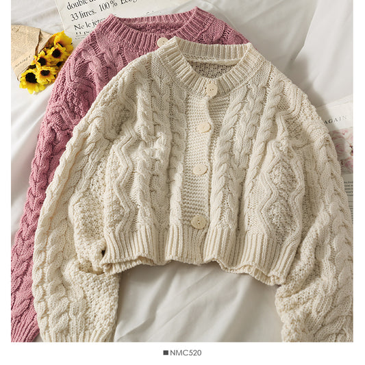 Pull manches longues pull en lin haut court 1775