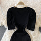 Robe portefeuille à manches bouffantes et col en V 2895