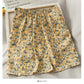 Korean floral pleated high waist skirt  2618