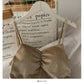 Korean retro golden velvet wrinkled tight short suspender dress  2711