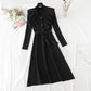 Ruffle lace up waist slim red dress  2184