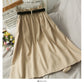 New solid color versatile irregular high waist skirt  2664