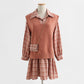 New vest LONG SLEEVE DRESS Plaid age reduction fashion two-piece suit skirt  2176