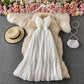 Seaside holiday beach skirt sexy backless slim lace suspender dress  3047