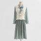 Gentle wind pleated vest skirt foreign style aging fashion two-piece suit skirt  2248