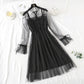 Bottom lace dress autumn and Winter Fairy mesh sling two-piece set  2462
