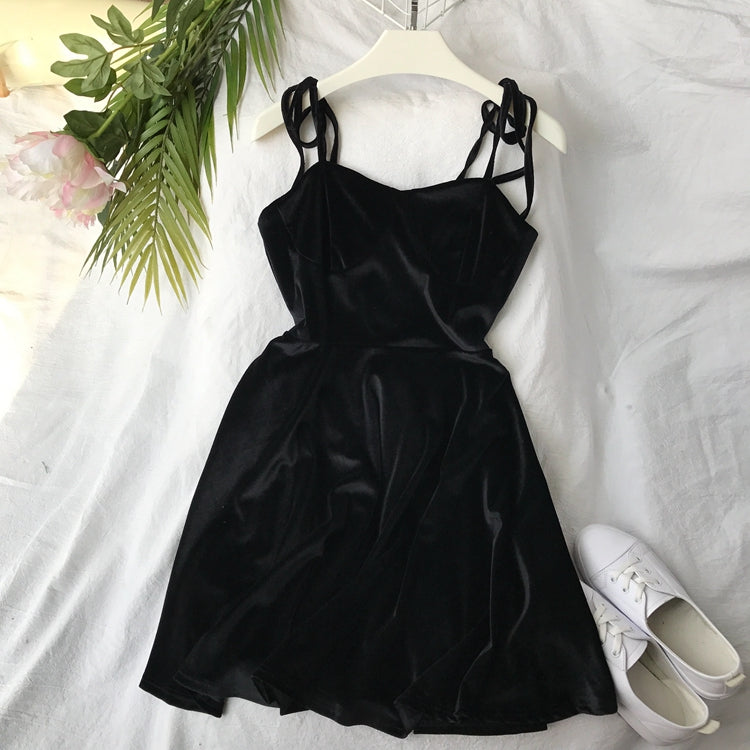 Bandage dress velvet suspender harbor style suspender skirt  3275