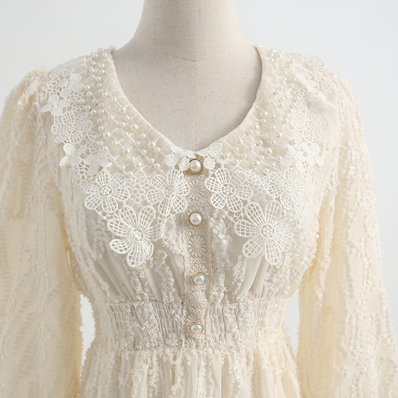 La robe à col de poupée montre une jupe de fée de tempérament mince jupe de princesse de fille 2191