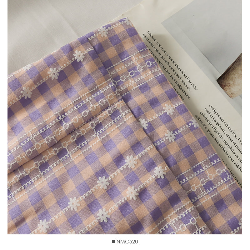 Sweet style print medium length high waist fishtail skirt  2638