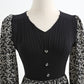 New Retro long skirt stitched black knitted skirt premium skirt  2238