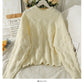 Pull femme saison ample et fin motif lin pull col rond 2021