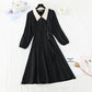 Narrow waist and slim temperament French retro care machine split skirt  2391