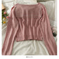 Pull rayé court à simple boutonnage en tricot slim 1921