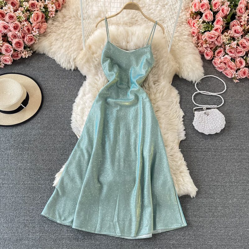 Robe sexy à bretelles slim robe étoilée 2897