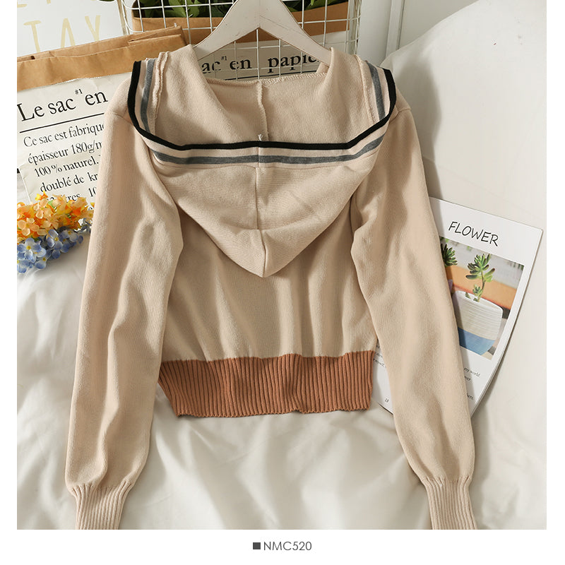 Pull à capuche pour femme, pull ample à rayures et fermeture éclair 2014