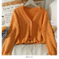 Pull cardigan femme col bas slim manches longues granulaire top 2018