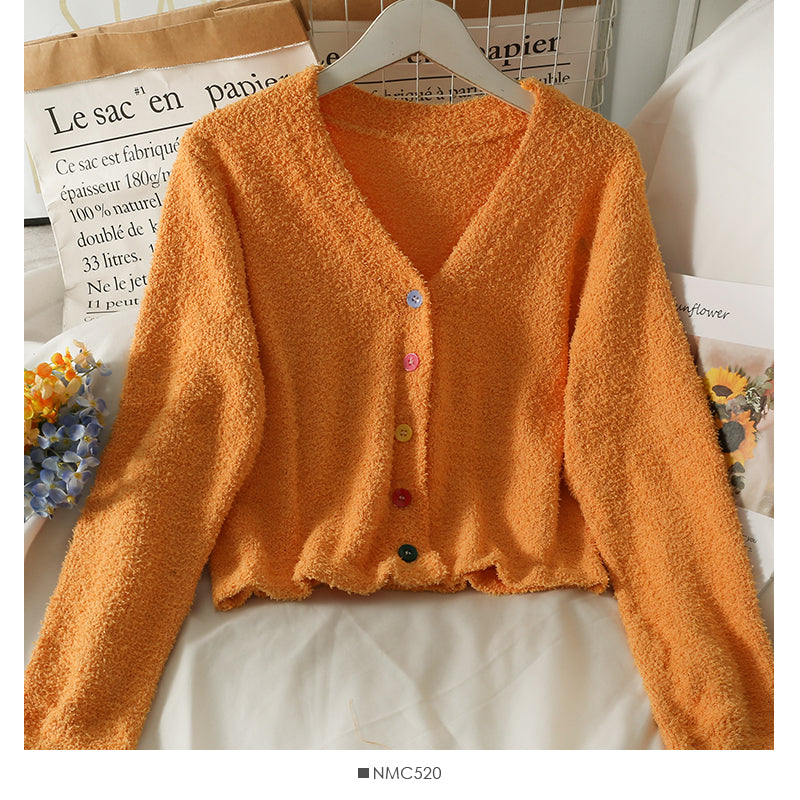 Pull cardigan femme col bas slim manches longues granulaire top 2018